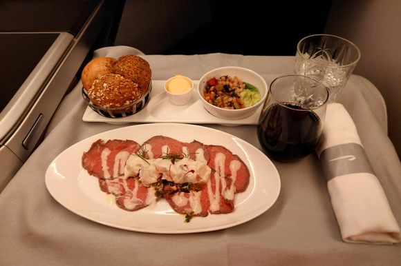 A very nice beef carpaccio. The best beef fillet I've had on BA 😉
