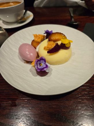 Lemon Possett, Plum, and Yogurt Ice Cream
