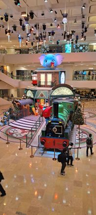 Christmas display in Pacific place. You could get tickets for an immersive train journey by shopping