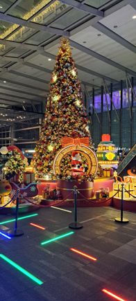 Christmas tree in the ground floor lobby of the  HSBC building