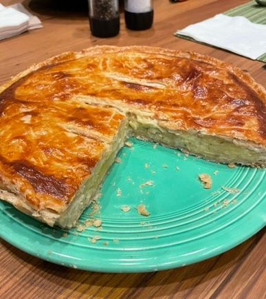This is all we were able to eat last night. It’s 11” in diameter. Oh, and it’s a NYT recipe for anyone interested. 