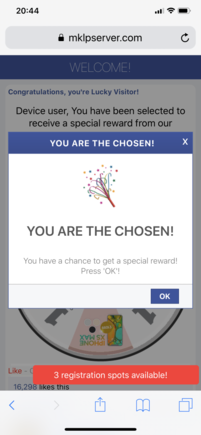 unable to recover once a congratulations tab comes up