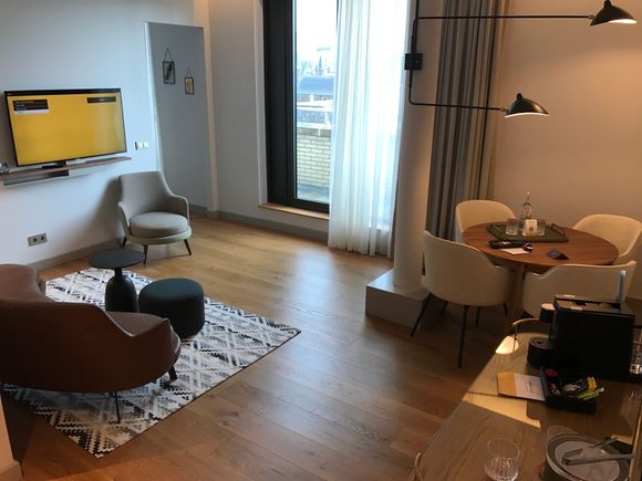 View from entry room (yes there is a pillar in the room)