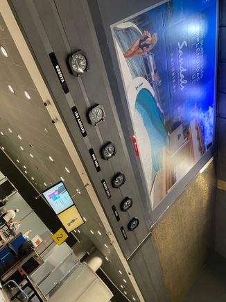 Breitling clocks at immigration. But none are working or accurate lol 