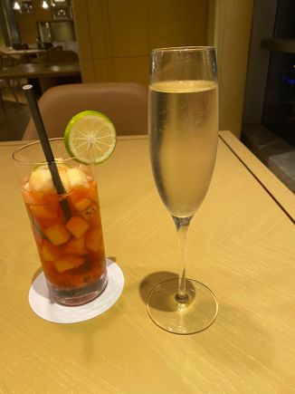 Club lounge champagne and cocktail