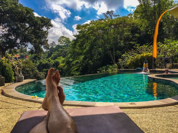 Relaxing by the pool at Ubud Dedari Villa - Bali!