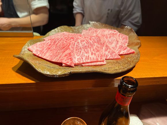 Display of A5 Wagyu at Kanae