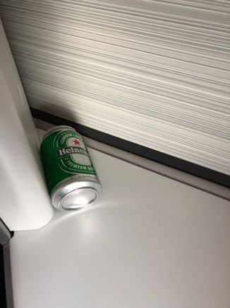 Well,  cleaning staff leaving behind beer can and before you ask I don’t drink on flights 