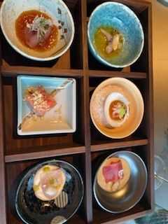 Second course “bento box” of sashimi