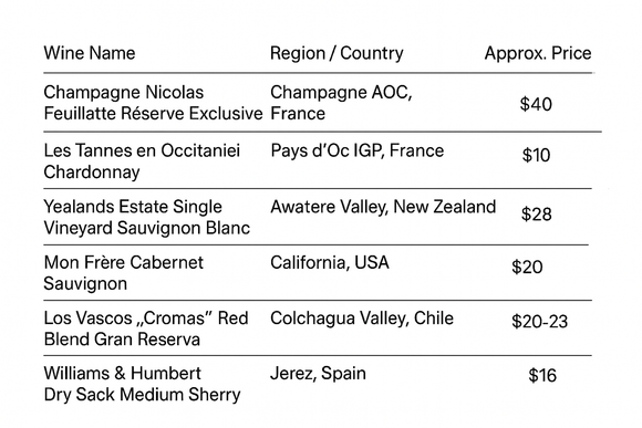 Wines are the same as other November posts, however I figured that I’d have gpt drop in approximate retail pricing for reference. I couldn’t figure out how to fix the formatting and small typos! 

The current Yearlands sav blanc is a bit better than what they’ve previously served from them (more body) and was the only net new wine for me. Had a glass of the Cromas with the lamb and skipped everything else. 