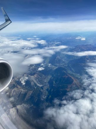 A break in the clouds over the Alps
