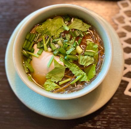 Clear mushroom and tofu soup