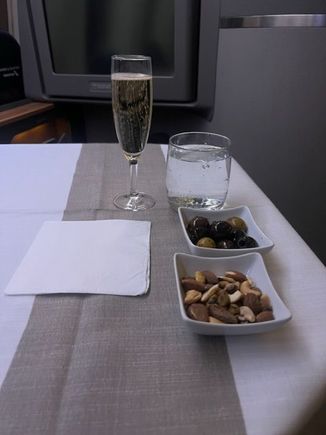 Standard offerings shortly after take off. 