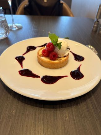 Finished off with the peach tart!