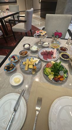 When in Turkey, you do what the Turkish do. I went with the Turkish breakfast for 2. The Turkish breakfast started with a selection of cold starters
