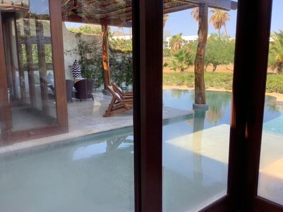 view fro master bedroom looking toward shade terrace