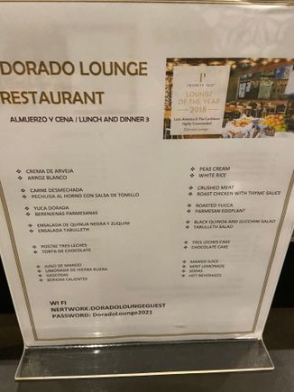Menu , buffet style that staff fetch for you 