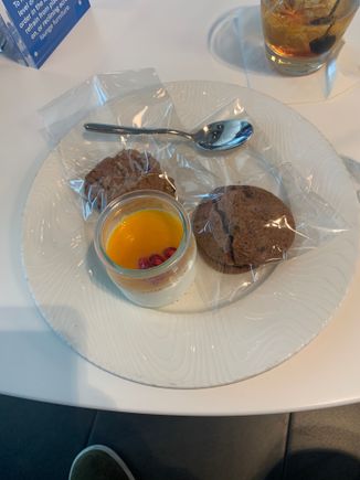 Malabia (Wow this is really good like a yogurt crème brûlée) oatmeal cookie and chocolate chip cookie