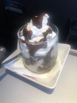 Probably the best presented and assembled sundae I’ve had on AA. 