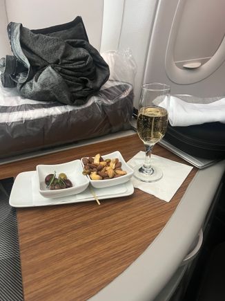 Post departure beverage. Received about 50 minutes after wheels up. 