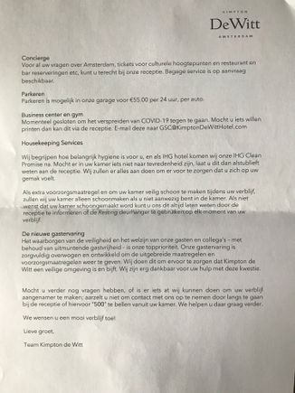 Welcome letter backside