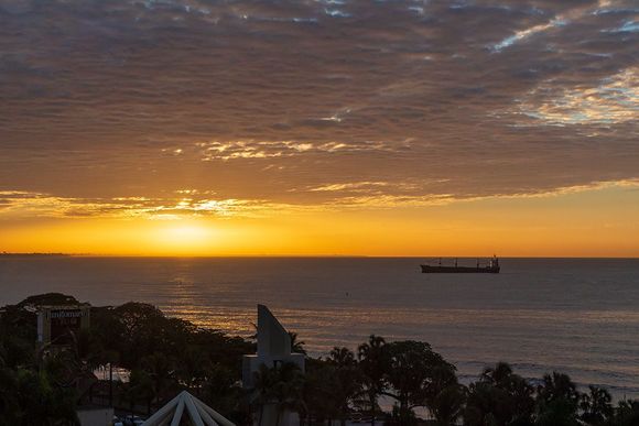 Sunrise view from The Renaissance Santo Domingo Jaragua Hotel & Casino in The Dominican Republic