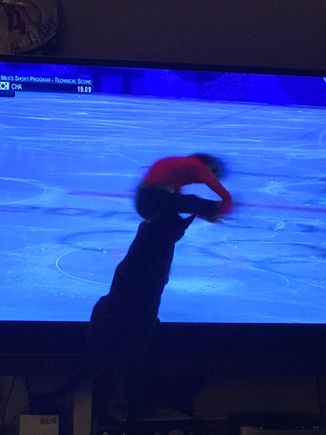 Fred is trying to help the figure skaters do tgeur routines.