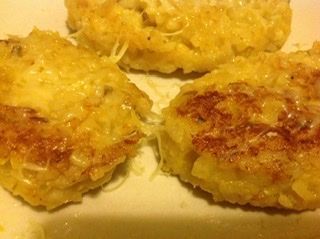 Pumpkin risotto fried and topped with melted Comte 