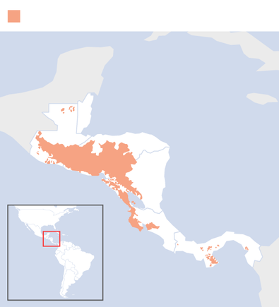 The land areas most affected.