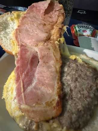 Burger before landing 