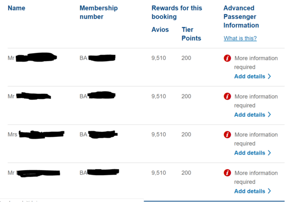 Booking overview