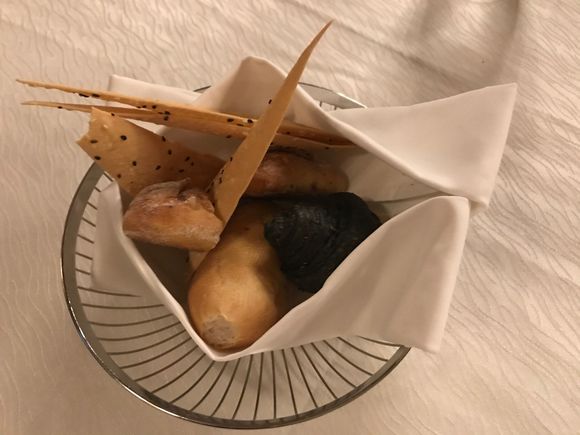 Bread basket before we had most of the second basket too including the charcoal brioche 