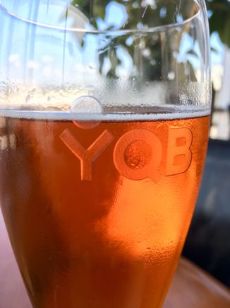 One of the good things about YQB is the beer selection in the VIP lounge - McAuslan Pale Ale is showing off here!