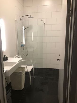 One of two showers (I believe).  Blue Lagoon toiletries.