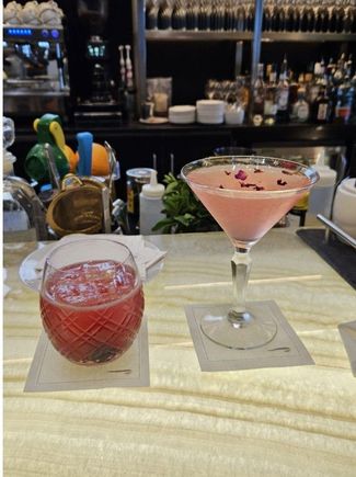 Cerise Margarita (L) Lychee Rose Martini (R)
