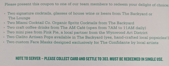 Was given this coupon inside Global welcome envelope at check-in.