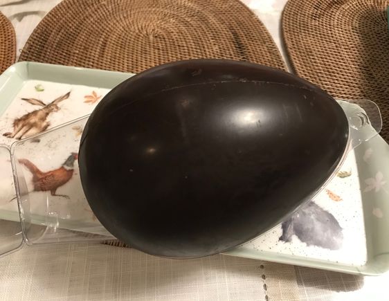 The rather large dark chocolate Easter egg 