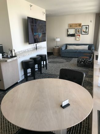 View from corner towards door