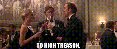To high treason. That's what these men were committing when they signed the Declaration. Had we lost the war, they would have been hanged, beheaded, drawn and quartered...