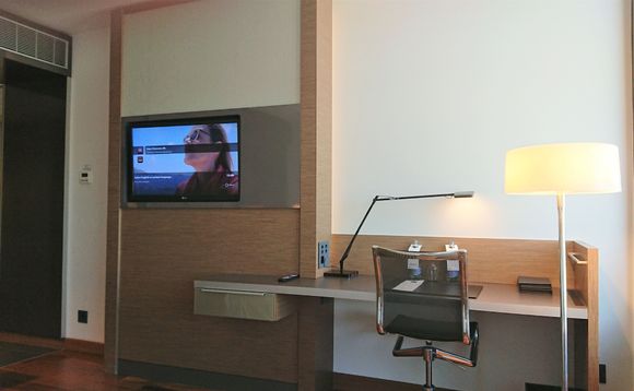 TV and desk.