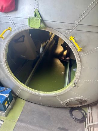The hatchway through to the tail gunner position at the very rear of the aircraft
