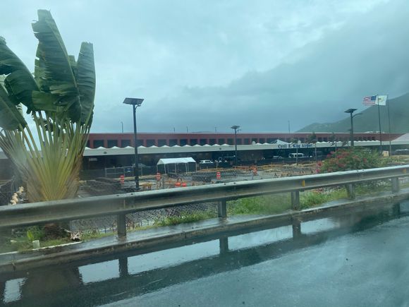 Rain on arrival at STT