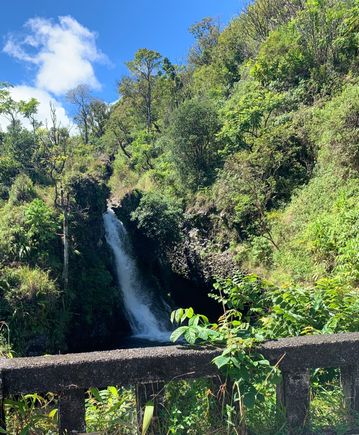 one of the many waterfalls, from one of the many one-lane bridges