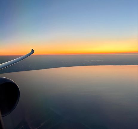 “Feet wet” over Lake Michigan