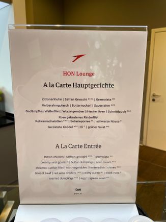 A la carte menú