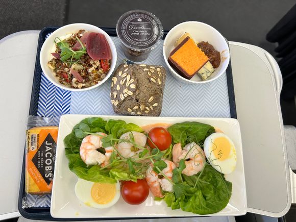 Lots of marie rose sauce under the lettuce.  The chocolate pot was delicious!