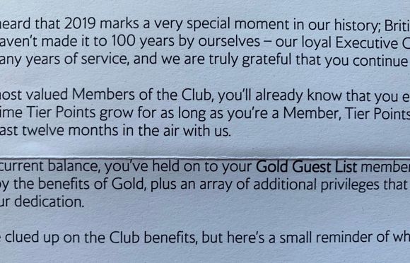 Quite unimpressed by the wording on my GGL renewal letter this year...  not only was it signed off by “Your Executive Club Team” rather than by a person but it says that I’ve “held on to” my GGL membership.. doesn’t exactly sound inspirational 🤨😟