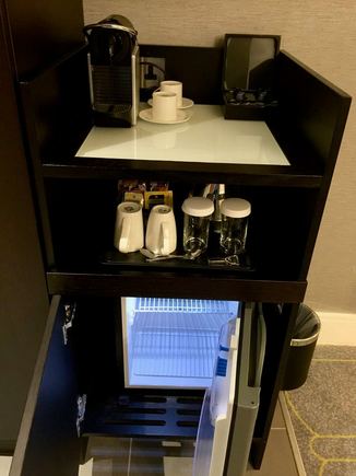 Mini Bar and Nespresso Machine