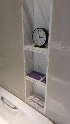 Bathtub amenities, bath salt, soap, loofah sponge