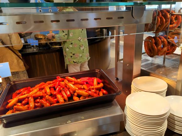 Ubiquitous sausages, which I always avoid when in the Crown Lounge - you just don't know what's in them!